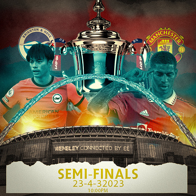 Fa cup semifinal poster design fa cup graphic design manchester united poster