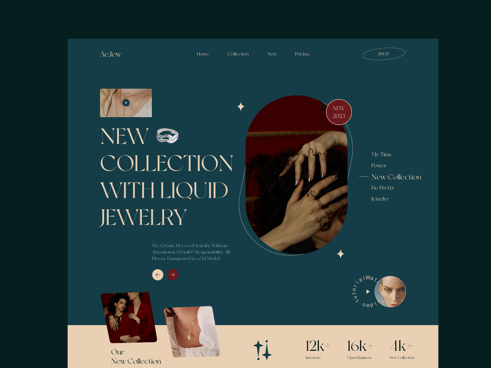 Jewelry store, landing page by Ayesha Siddika on Dribbble
