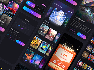 🎨 AI Painting ai application dark painting ui