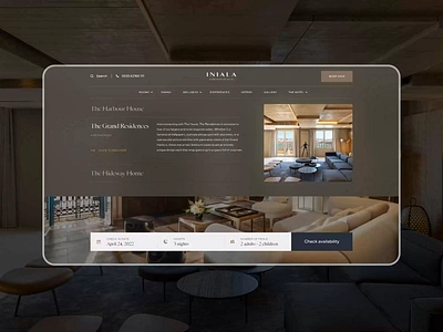Iniala Harbour House Website Concept animation booking clean ecommerce hotel landing page layout minimal resort vietnam web design website