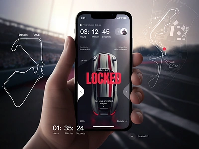 Race cars - Mobile app concept app autimotive car clean concept design driver f1 finish ios mobile porshe race racing sports truck typo ui ux