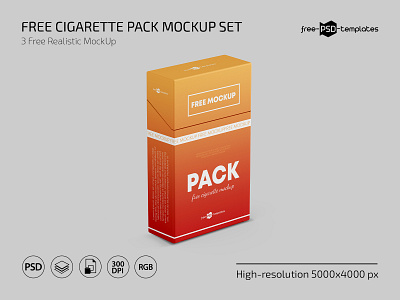 Free Cigarette Pack Mockup Set cigarette cigarette pack cigarettemockup free freebie mockup mockups packaging psd template templates