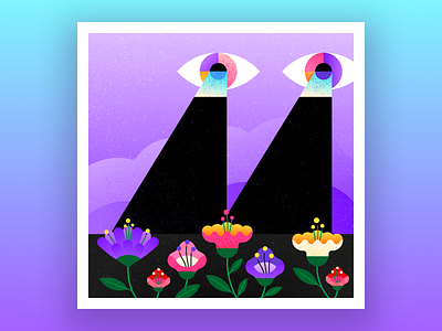 M — 36 Days of Type 36daysoftype 36daysoftype10 challenge daily eye floral illustration letter poster typeface vector