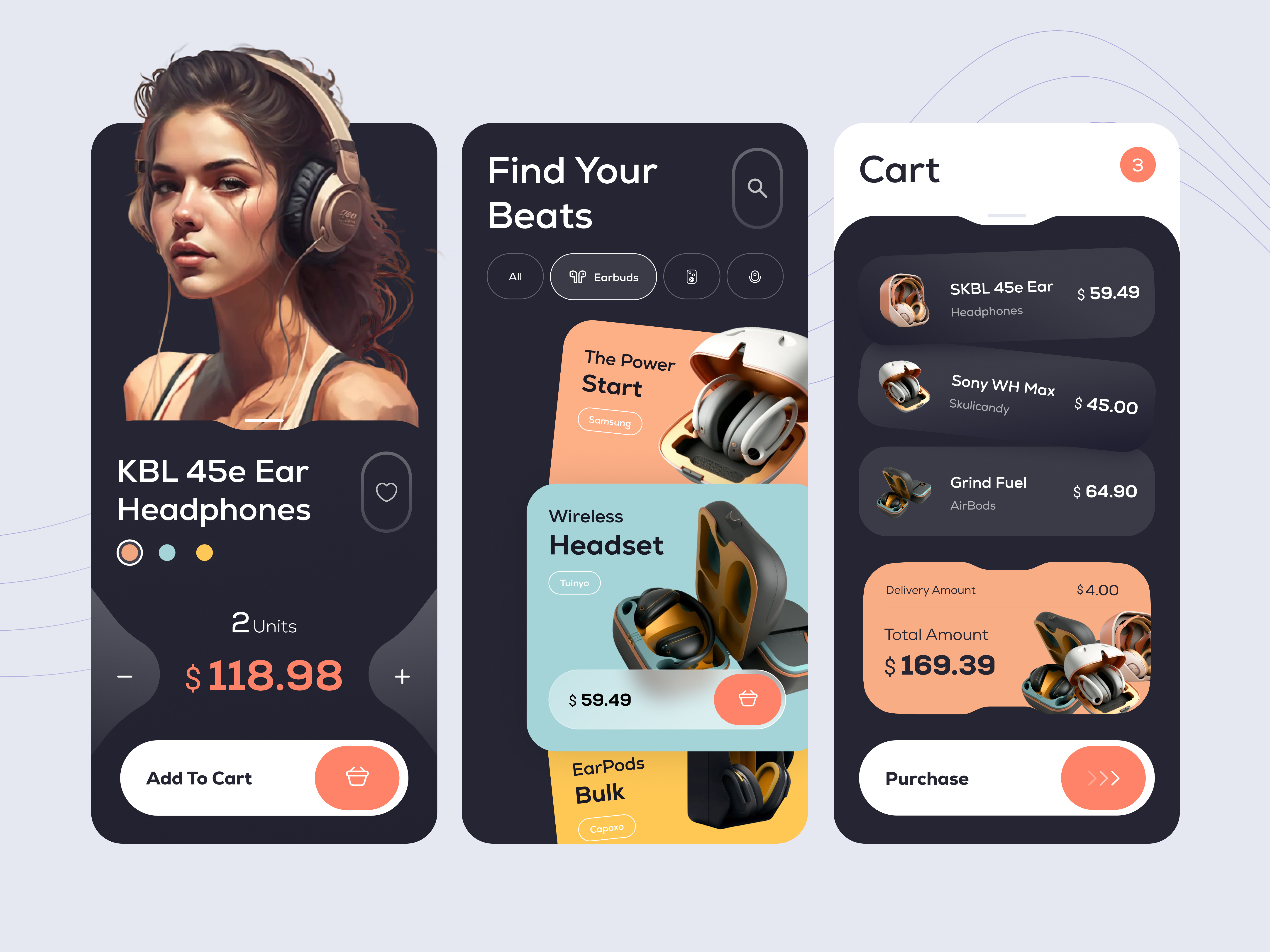 Headphones ecommerce - Mobile design