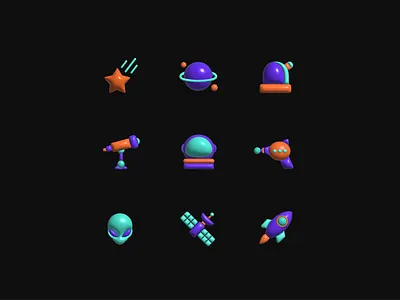 Space icons branding design icon iconography illustration ui visual design