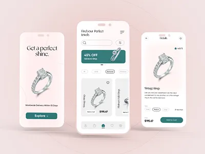 UI/UX Design for Jewellery E-Commerce App app design designing jewelleryapp mobileapp ui uidesign uiux