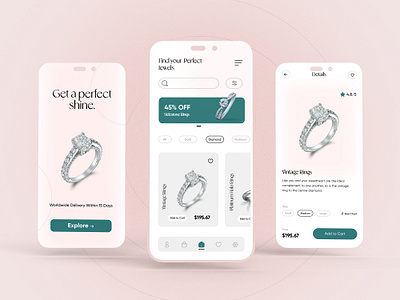 UI/UX Design for Jewellery E-Commerce App app design designing jewelleryapp mobileapp ui uidesign uiux