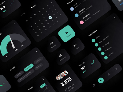UI Components app avatars colors and fonts components design forms illustration interface minimal mobile app navigation profile sidebar stats taba ui ui components uiux users ux