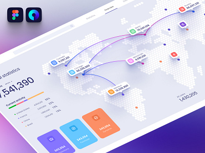 Visualization of data on the planet for global data ai air chart crypto dashboard dataviz desktop flight hex infographic local location map plane planet range statistic stats template widgets