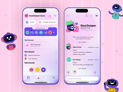 Discord App Redesign (Made in Figma) branding chat chatroom design discord discordserver gamer illustration mobileapp tecorb ui userinterface