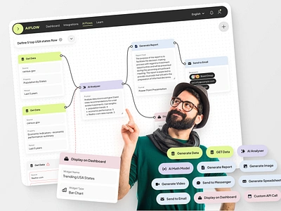 AIFlow - sandbox to create big data models with various APIs ai api constructor design ervice light models sandbox service ui ux web website