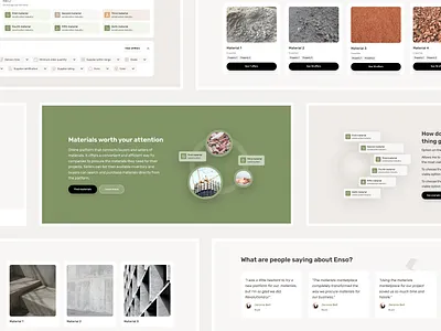 Materials' marketplace blocks desktop green marketplace materials ui uicard ux
