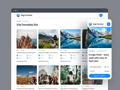 Via ferrata list booking business e commerce ecommerce landing landing page list mobile mobile design page responsive site via ferrata web web design web page web site webdesign webpage website