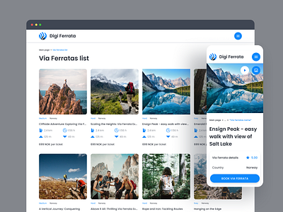 Via ferrata list booking business e commerce ecommerce landing landing page list mobile mobile design page responsive site via ferrata web web design web page web site webdesign webpage website