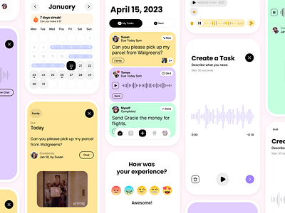 Task Manager - App UI app branding calendar card chat create dashboard design due emoji gif icon illustration ios manager task todo ui ux voice message