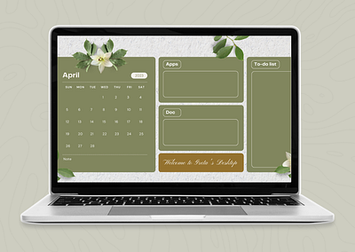 Green Simple Aesthetic Organizer Desktop Wallpaper branding canva canvatemplate design design graphic v graphic design illustration