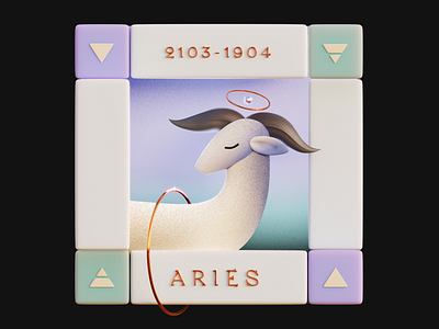 Aries 3d 3d art aries astrology b3d blender c4d creature design grain illustration photoshop render sign