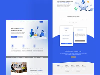 Landkit – Multipurpose web ui app graphic design landing page landing page desing ui ui design ui desing