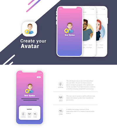 Your Avatar - App app design edit graphic design illustration interface mobile profile ui
