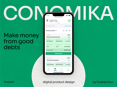 Crowdfunding platform. Investing in debt. bank design finance platform green interface design investment marketplace mobile app ui ux web website веб сайт