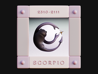 Scorpio 3d 3d art astrology b3d blender c4d design frame grain illustration purple render scorpio scorpion screature sign zodiac