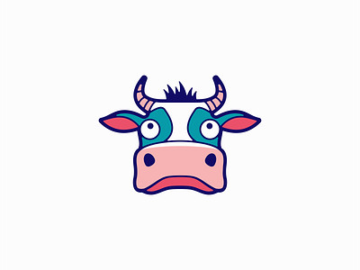 Cow Logo animal branding cartoon cattle cow cute dairy design farm icon identity illustration lines logo mark mascot milk playful symbol vector