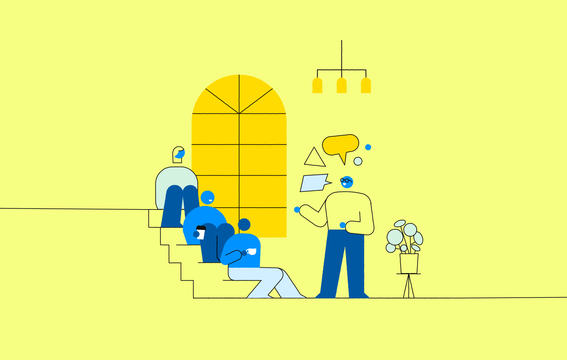 Workplace animation app illustration branding design illu illustration lecture motion motion graphics office storytelling talk tech workplace