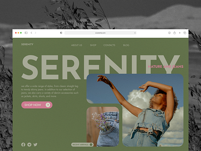 Serenity design website design fashion onlineshop shop typography ux web