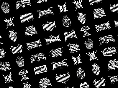 Logo collection 2022-23 black metal black metal logo clothing brand cyberpunk darklettering gothic gothic lettering gothic logo japan logo lettering logotype modern music logo rap logo street wear tattoo typography