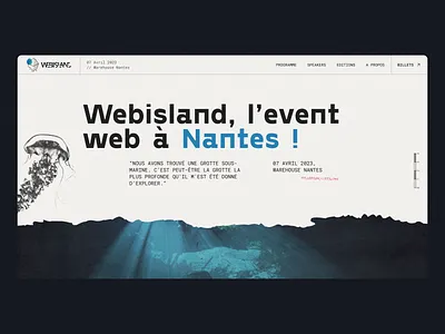 Webisland 2023 direction artistic event graphic design illustration journal paper underwater water webdesign