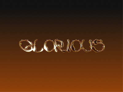 Glorious - chrome typography design poster typography visual design