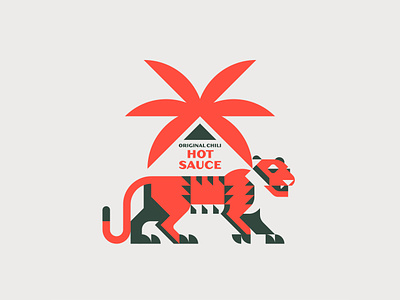 Bali 1875 branding design flat graphic hot illustration illustrator logo minimal packaging sauce tiger vector