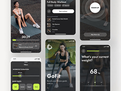 GotFit. Fitness App app app design design fitness fitness app interaction mobile app sport training ui ux workout