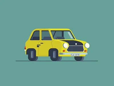 Mr. Bean's Car 2d 2d illustration adobe bean car car illustration design flat flat illustration geometric graphic design iconic car illustration illustration design illustrator mini illustration mr. bean sandro vector vehicle