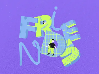 Animated Typography Friends animation character font friends illustration lettering people type typography vector