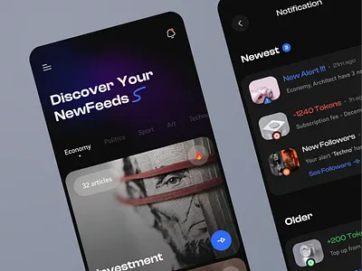 News App ai app article breaking news flat mobile news ui