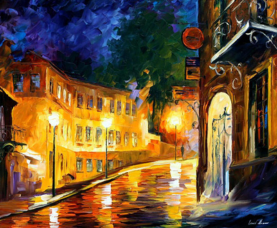 LONELY NIGHT — oil painting on canvas leonidafremov