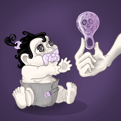 Goth Baby baby character design dark digitalart goth illustration