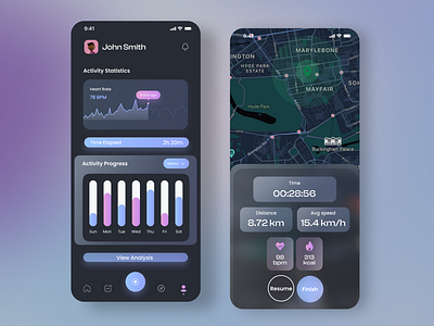Bicycle Tracker App Interface Design app app design design ui ux