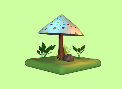 3D illustration - Mushroom 3d 3d illustration blender illustration