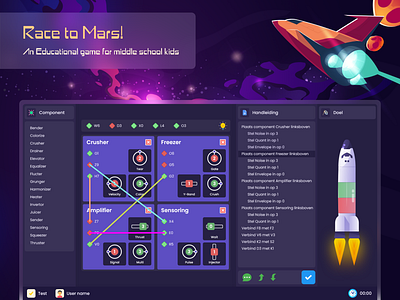 Race to Mars - Game app children color dark design game graphic design illustration login sky space typography ui webapp