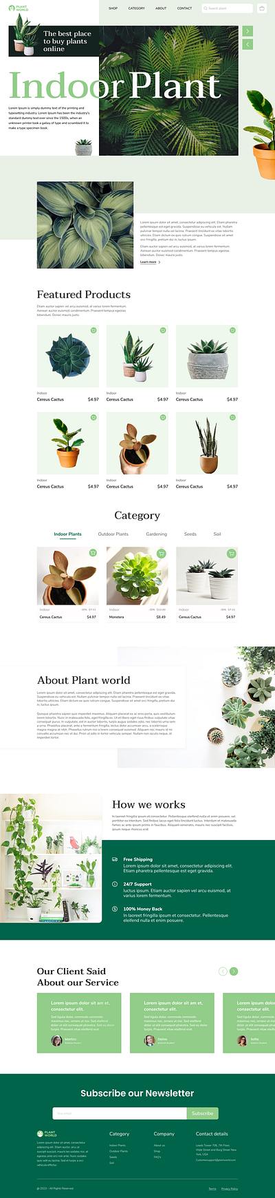 Plant Landing page
