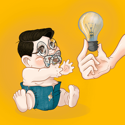 Nerdy Baby baby character design digitalart illustration nerd