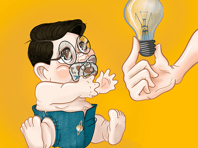 Nerdy Baby baby character design digitalart illustration nerd