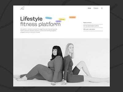 Landing page design for fitness application | UX/UI-design design fitness inclusive interface sign landing landing page minimalism ui uxui design webdesign website website design
