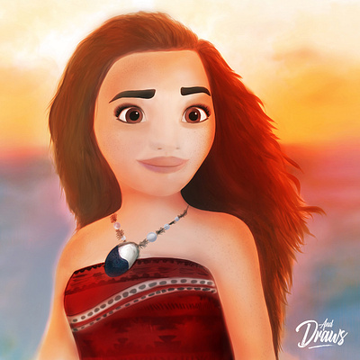 Moana digital drawing moana