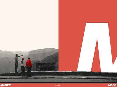 Matter Made M Logo big brand branding collage icon identity key visual logo mark minimal red retro typography