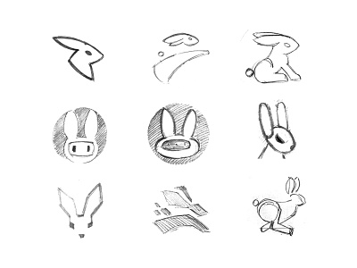White Rabbit Sketches branding design icon identity it logo logotype mark rabbit sketch white