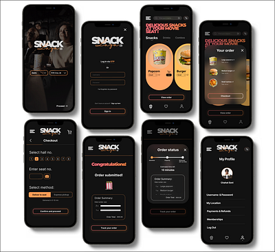 Snacklaza: Hassle-free snack delivery at your movie seat! design ui ux