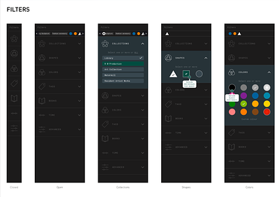Web App UI – The Watermill Center – Library of Inspiration app colors colours design icons ui web app
